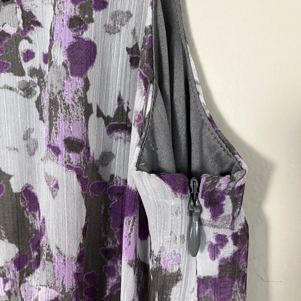 LOFT Dress sheer Sleeveless Floral Print women’s size 10P petites - Picture 8 of 11